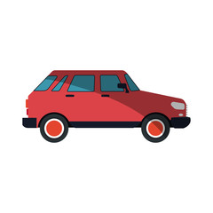 red car icon over white background. colorful design. vector illustration