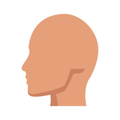 head profile icon over white background. colorful design. vector illustration