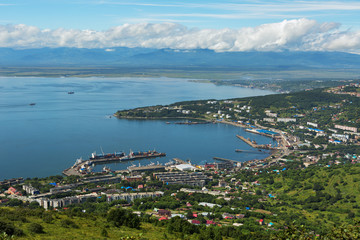 Avacha Bay and Petropavlovsk-Kamchatsky from Mishennaya hills