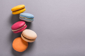 Cake macaron or macaroon colorful cookies