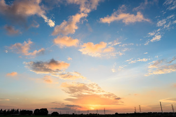Fototapeta na wymiar Beautiful sky cloud at dusk