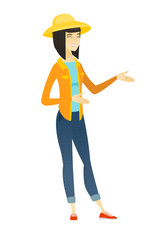 Young asian happy farmer gesturing.