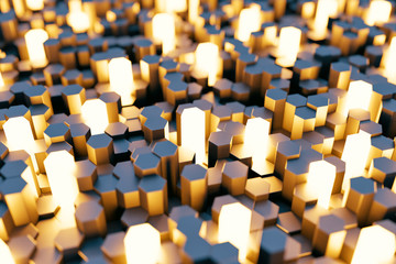 design element. 3D illustration. rendering. abstract hexagon background