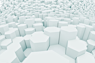 design element. 3D illustration. rendering. abstract hexagon white background