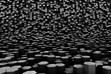 Fototapeta premium design element. 3D illustration. rendering. abstract hexagon black background