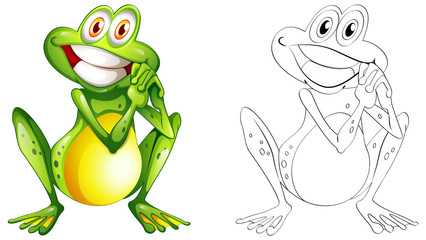Animal outline for happy frog