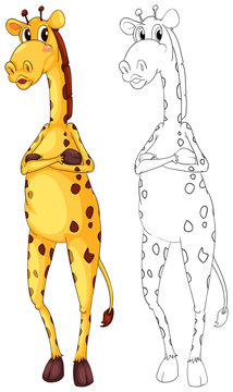 Animal outline for tall giraffe