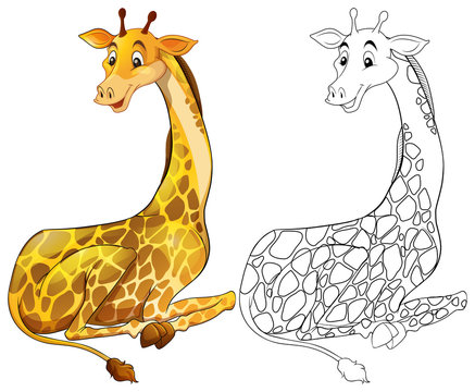 Animal outline for giraffe sitting