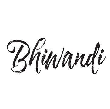 bhiwandi, text design. Vector calligraphy. Typography poster.