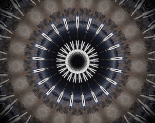 Abstract extruded mandala 3D illustration