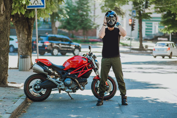 Fototapeta na wymiar motorcyclis holds great time