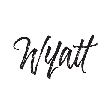 wyatt, text design. Vector calligraphy. Typography poster.