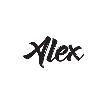 alex, text design. Vector calligraphy. Typography poster.