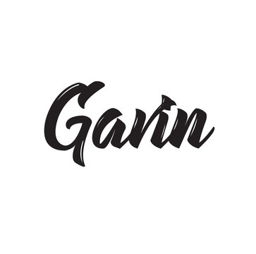 gavin, text design. Vector calligraphy. Typography poster.
