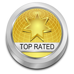 Top Rated Button - 3D illustration