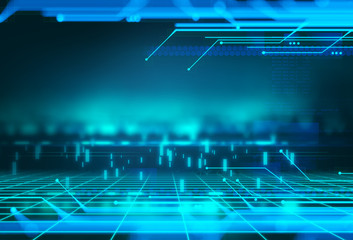 blue geometric  shape abstract technology background