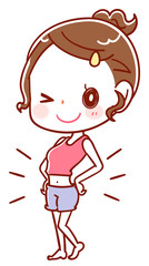 痩せている女性のイラスト