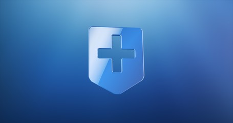 Medical Map Pin Blue 3d Icon