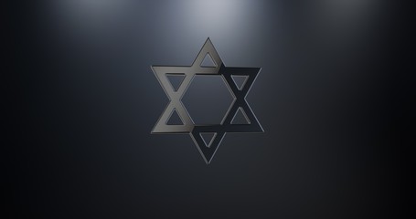 Star of David Black 3d Icon