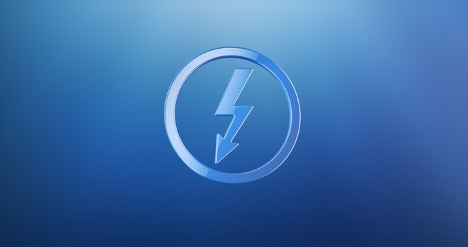 Lightning Shock Blue 3d Icon