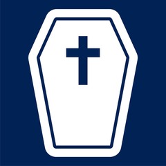 Casket and Cross Icon Flat Graphic Design