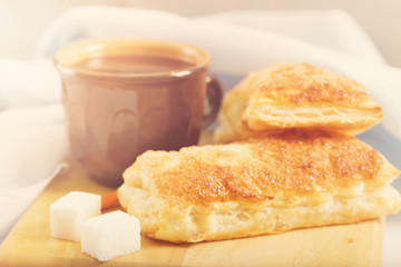 Coffee and fresh rolls in the morning sun