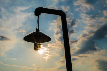silhouette lamp with sunlight