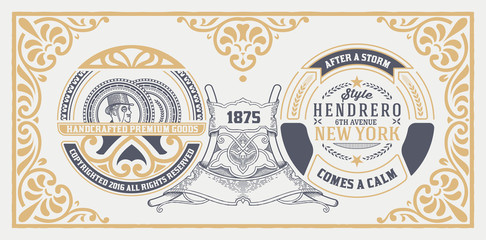 Old design with baroque frame