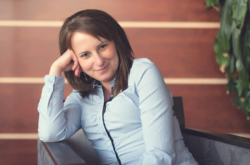 Business woman in expensive hotel