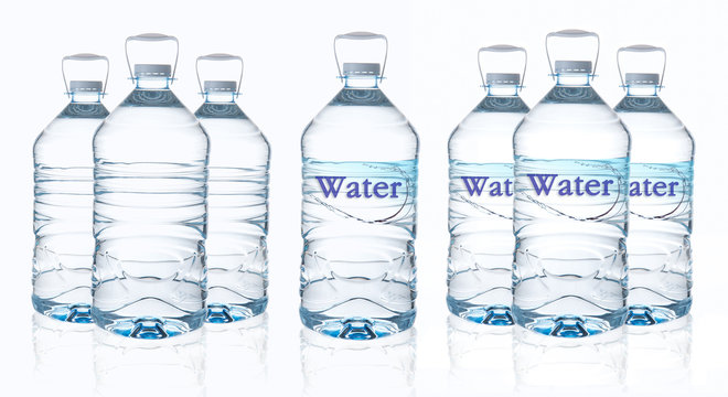 Big bottle of water with clean water isolated on white background