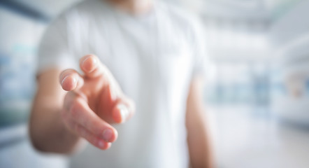 Businessman pointing his finger