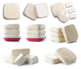 Fresh tofu isolated on white background
