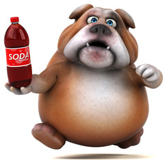 Naklejka premium Fun bulldog - 3D Illustration