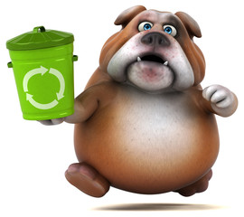 Naklejka premium Fun bulldog - 3D Illustration