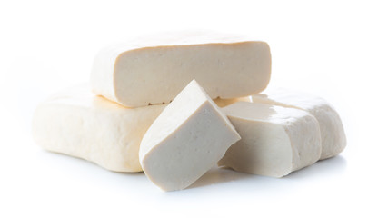 Fresh tofu isolated on white background