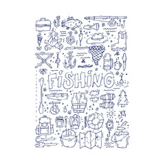 Fishing doodle. 