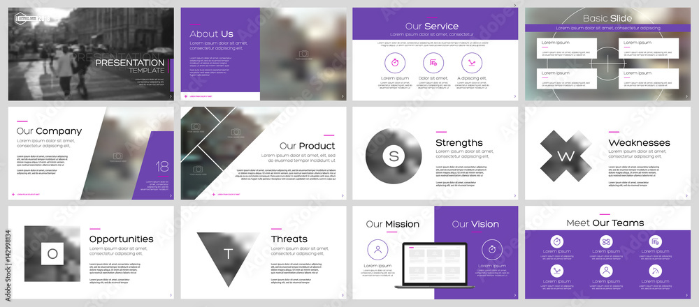 Canvas Prints purple elements for infographics on a white background. presentation templates. use in flyer and lea