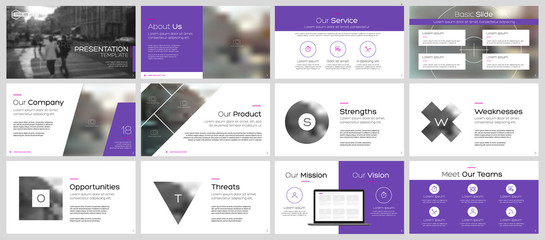 Purple elements for infographics on a white background. Presentation templates. Use in flyer and leaflet, corporate report, marketing, advertising, annual report, banner.