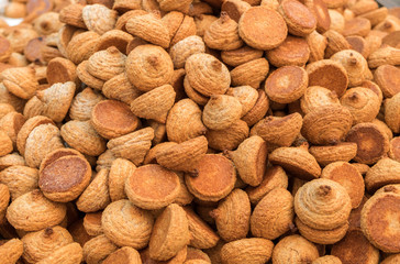 Peanuts cookie, kosher for Passover, for sale at Mahane Yehuda Market, popular marketplace in Jerusalem, Israel