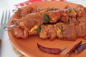 brochettes de dinde marinées