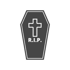 Casket and Cross Icon - Illustration