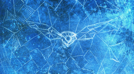 drawing of flying dove in symbolic stained glass mosaic style.