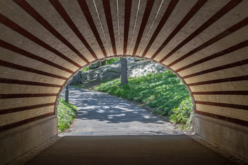 Arch and tunnel in Central park in New York City.