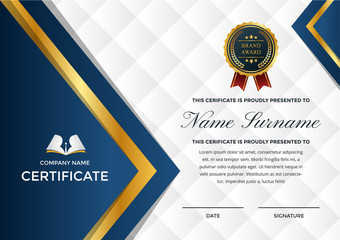 Modern Premium Company Certificate Of Achievement And Appreciation Template With Logo