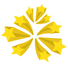 A set of stars. Yellow stars vector illustration set