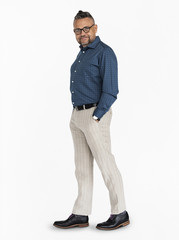 Naklejka premium Caucasian Man Posing Cheerful