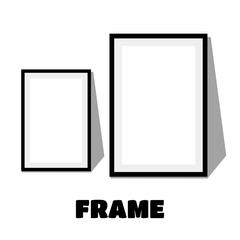 Set of black blank photo frames vector