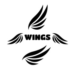 Fototapeta premium Vector sketch of angel wings