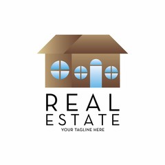 real estate logo with text space for your slogan / tagline, vector illustration