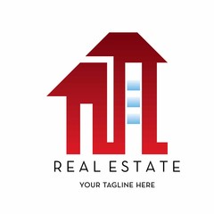 real estate logo with text space for your slogan / tagline, vector illustration
